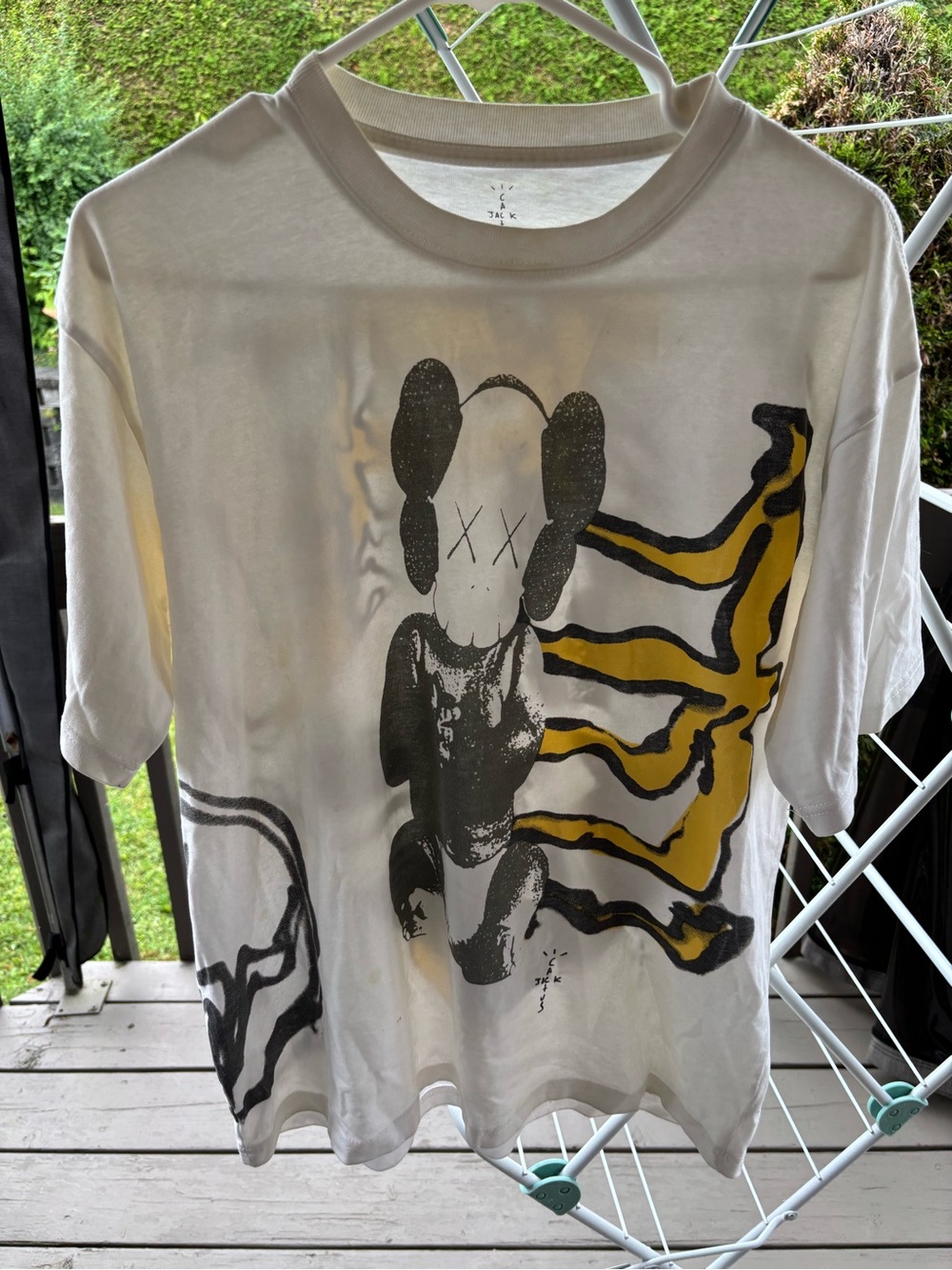 Cactus Jack by Travis Scott White Tee with Black Graphic and Yellow Accents